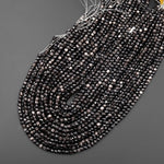 AAA Natural Silver Obsidian Faceted 4mm Cube Beads 15.5" Strand