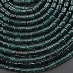 AAA Natural Guatemalan Dark Blue Green Jade Smooth Tube Cylinder Beads 6mm 15.5" Strand