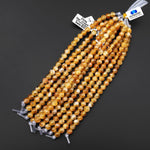 Large Hole Beads Natural Golden Citrine 8mm 10mm Smooth Round Beads Gemstone 8" Strand