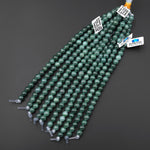 Large Hole Beads 2.5mm Drill Rare AAA Natural Guatemalan Blue Green Jade 8mm Round Beads 8" Strand