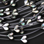 AAA Natural Black Mother of Pearl Hand Carved Heart Beads 8mm 10mm 12mm