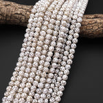 White Tibetan Agate 8mm 10mm Round Beads Dzi Agate Brown Etched Eye Mala Antique Boho Beads 15.5" Strand