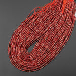 Rare Natural Red Lazasine (Andesine-Red Labradorite) 2mm 3mm Smooth Round Beads 15.5" Strand