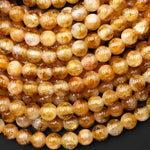 Large Hole Beads Natural Golden Citrine 8mm 10mm Smooth Round Beads Gemstone 8" Strand