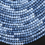 AAA Faceted Natural Oregon Blue Opal 4mm Round Beads 15.5" Strand