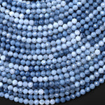 AAA Faceted Natural Oregon Blue Opal 4mm Round Beads 15.5" Strand