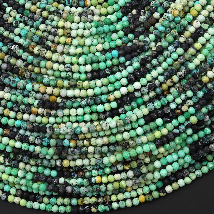 Natural Nevada Variscite 2mm Round Beads 15.5" Strand