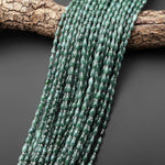 AAA Small Natural Guatemalan Jade Smooth Rice Barrel Beads 4x6mm 15.5" Strand
