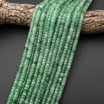 AAA Faceted Natural African Green Chalcedony Beads 6mm Heishi Rondelle 15.5" Strand