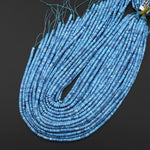 Faceted Blue Turquoise Jasper 4mm Heishi Rondelle Beads Aka Dyed Sleeping Beauty 15.5" Strand