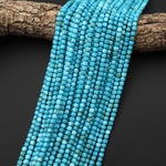 Faceted Blue Turquoise Jasper 4mm Cube Beads Aka Dyed Sleeping Beauty 15.5" Strand