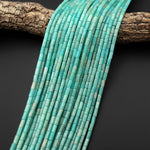 AAA Natural Sea Blue Green Peruvian Amazonite 8x4mm Tube Cylinder Beads 15" Strand