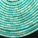 AAA Natural Sea Blue Green Peruvian Amazonite 8x4mm Tube Cylinder Beads 15" Strand