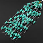 AAA Natural Peruvian Amazonite Hand Carved Tulip Lily Flower Vertically Drilled Gemstone 15mm Beads Strand