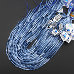 AAA Faceted Natural Oregon Blue Opal 4mm Round Beads 15.5" Strand