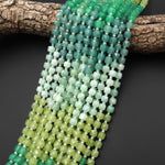 Whispering Canopy Jade Faceted 6mm Cube Beads Soothing Green Gemstone 15.5" Strand
