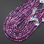 AAA Natural Lilac Mica Lepidolite 6mm 8mm 10mm Smooth Round Beads 15.5" Strand