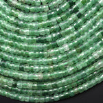 AAA Faceted Natural African Green Chalcedony Beads 6mm Heishi Rondelle 15.5" Strand