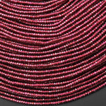 AAA Natural Red Garnet Faceted 2mm Thin Rondelle Beads Tiny Small Diamond Cut Gemstone 15.5" Strand
