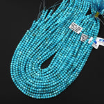Faceted Blue Turquoise Jasper 4mm Cube Beads Aka Dyed Sleeping Beauty 15.5" Strand