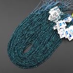 Natural Paraiba Blue Tourmaline Faceted 2mm 2.5mm Round Beads Indicolite Gemstone 15.5" Strand