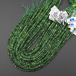 AAA Faceted Natural Russian Jade 4mm Thin Rondelle Beads Green Gemstone 15.5" Strand