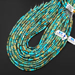Turquoise Blue Sea Sediment Jasper Smooth Tube Cylinder Beads 4x13mm Aka Impression Imperial Jasper 15.5" Strand