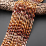 AAA Faceted Genuine Natural Zircon 2mm Cube Beads Champagne Gold Orange Red Brown Diamond Cut Ombre Gemstone 15.5" Strand