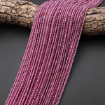 AAA Faceted Natural Pink Purple Rhodolite Garnet 2mm Round Gemstone Beads 15.5" Strand