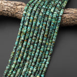 AAA Natural Blue Green African Turquoise Heishi Beads 4mm 6mm 8mm Gemstone 15.5" Strand