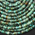 AAA Natural Blue Green African Turquoise Heishi Beads 4mm 6mm 8mm Gemstone 15.5" Strand