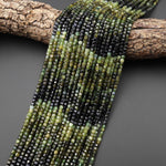 Natural Green Tourmaline Faceted 3mm Cube Ombre Beads Ombre Gemstone 15.5" Strand