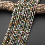 Faceted Natural Indian Agate Heishi Rondelle Beads 5mm 15" Strand
