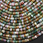 Faceted Natural Indian Agate Heishi Rondelle Beads 5mm 15" Strand