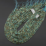 AAA Faceted Natural African Turquoise Heishi Rondelle Beads 4mm 15" Strand