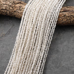 Genuine Natural White Freshwater Keishi Pearl 3mm Center Drilled Nugget Beads 15.5" Strand