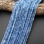 Faceted AAA Natural Blue Santa Maria Aquamarine 4mm Cube Beads Gemstone 15.5" Strand