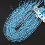 AAA Natural Blue Topaz 4mm Faceted Cube Beads Gemstone 15.5" Strand