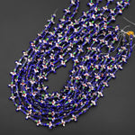 Royal Blue Pink Green Cloisonné Cross Bead 12x18mm Decorative Floral 15.5" Strand