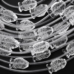 AAA Natural Clear Rock Quartz Crystal Hand Carved Gemstone Koi Fish Beads 20mm