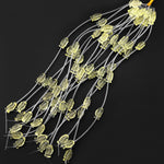 AAA Natural Lemon Quartz Crystal Hand Carved Gemstone Koi Fish Beads 20mm