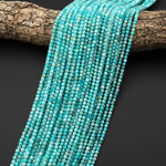 AAA Natural Aqua Blue Green Peruvian Amazonite Beads 3mm Smooth Round Beads 15.5" Strand