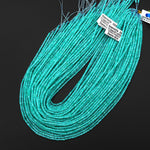 AAA Faceted Natural Peruvian Sea Blue Green Amazonite 2mm 3mm Thin Rondelle Beads Gemstone 15.5" Strand