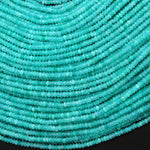 AAA Faceted Natural Peruvian Sea Blue Green Amazonite 2mm 3mm Thin Rondelle Beads Gemstone 15.5" Strand