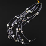 AAA Natural Black Mother of Pearl Hand Carved Cherry Blossom Flower 10mm Gemstone Beads Strand