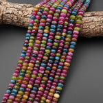 Tourmaline Jade Pink Blue Green 8mm Smooth Rondelle Beads 15.5" Strand