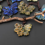 AAA Hand Carved Natural Labradorite Butterfly Snake Pendant Rebirth and Renewal