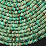 AAA Faceted Natural Peruvian Turquoise Heishi Rondelle Beads 6mm 15" Strand