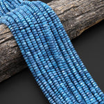 Faceted Blue Turquoise Jasper 6mm Heishi Rondelle Beads Aka Dyed Sleeping Beauty 15.5" Strand