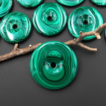 AAA Large Natural Malachite Donut Bead Pendant 30mm 35mm 40mm 45mm 50mm